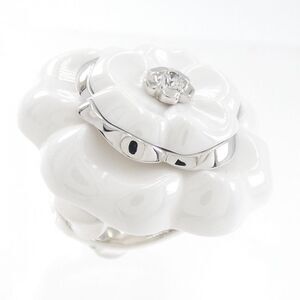 Chanel Camelia 750 White Gold Ceramic Diamond Ring